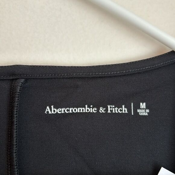 Abercrombie & Fitch Women Split Cuff Ponte Squareneck long sleeve mini dress M! - Picture 6 of 10